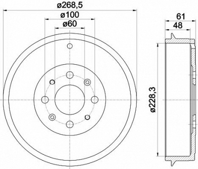 HELLA PAGID 8dt355300651 -  Тормозной барабан